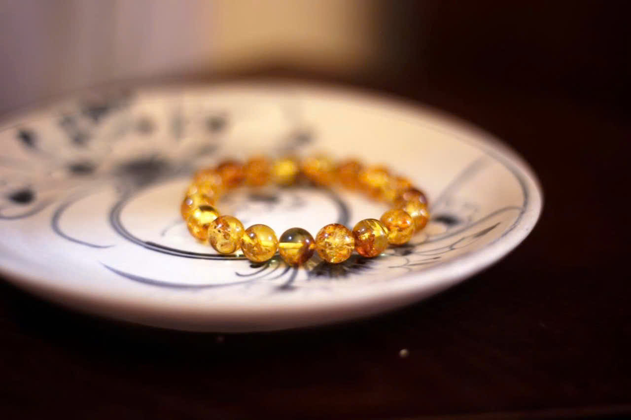 Vòng Hổ Phách mật ong cao cấp