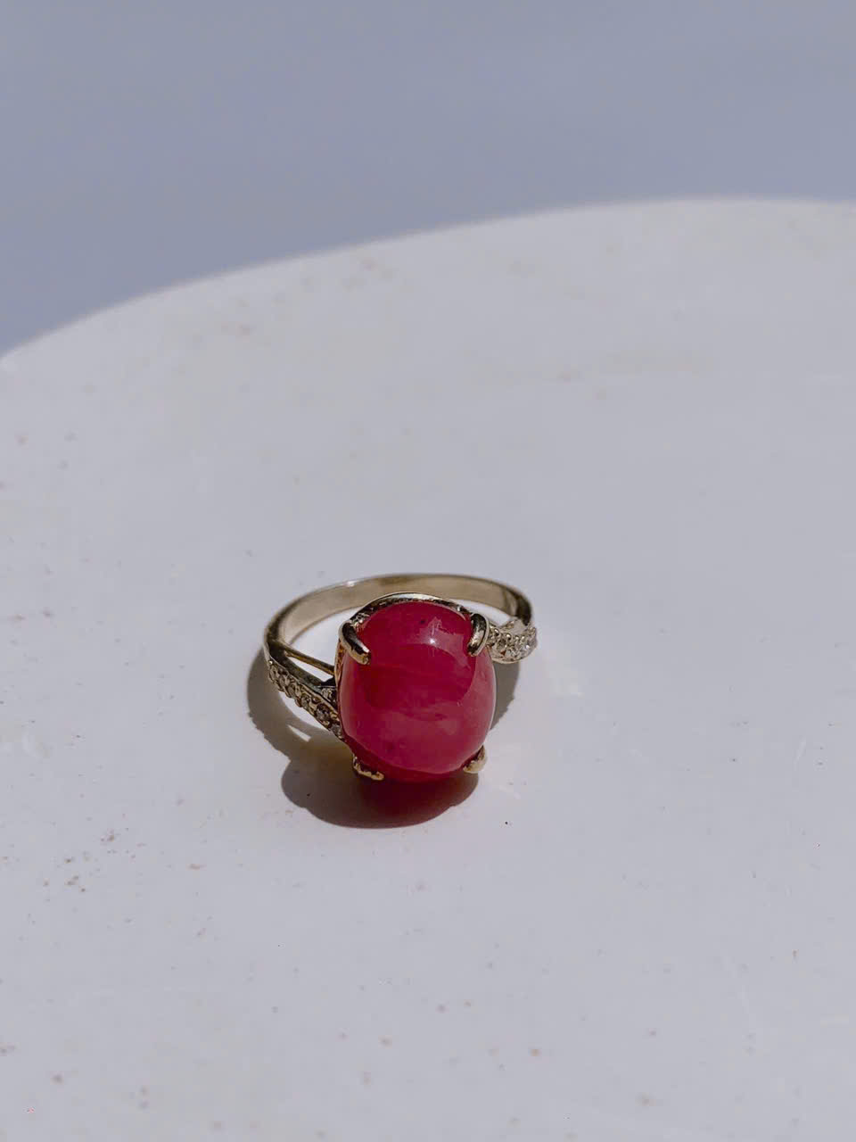 Nhẫn bạc đính Ruby